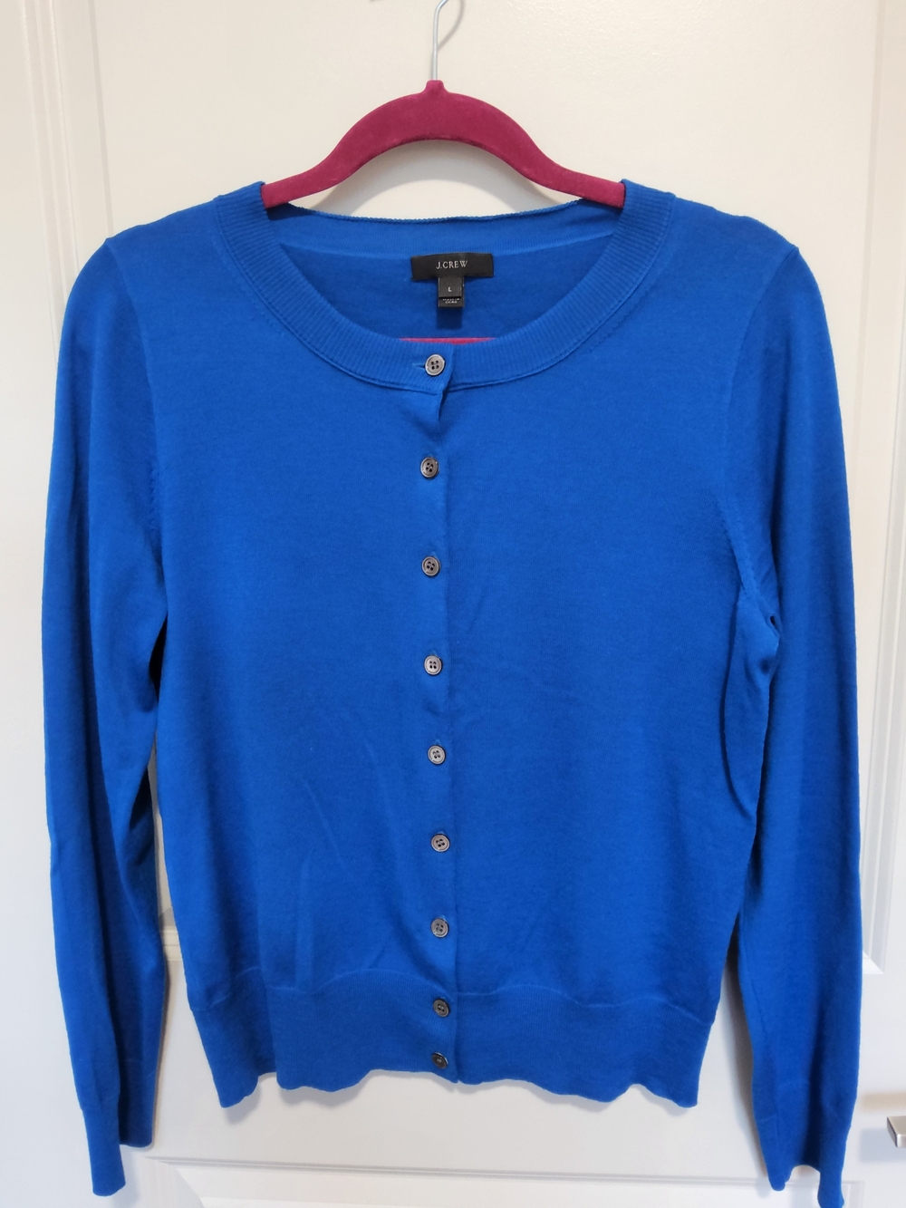 J. Crew Women’s Royal Blue Merino WoolCardigan Sweater